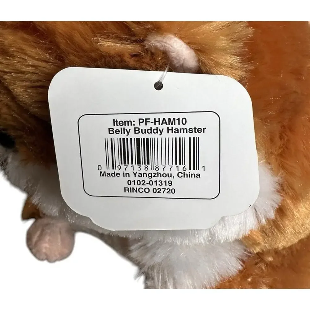 Plush Hamster Belly Buddies Brown Stuffed Animal 10”Nanco NEW